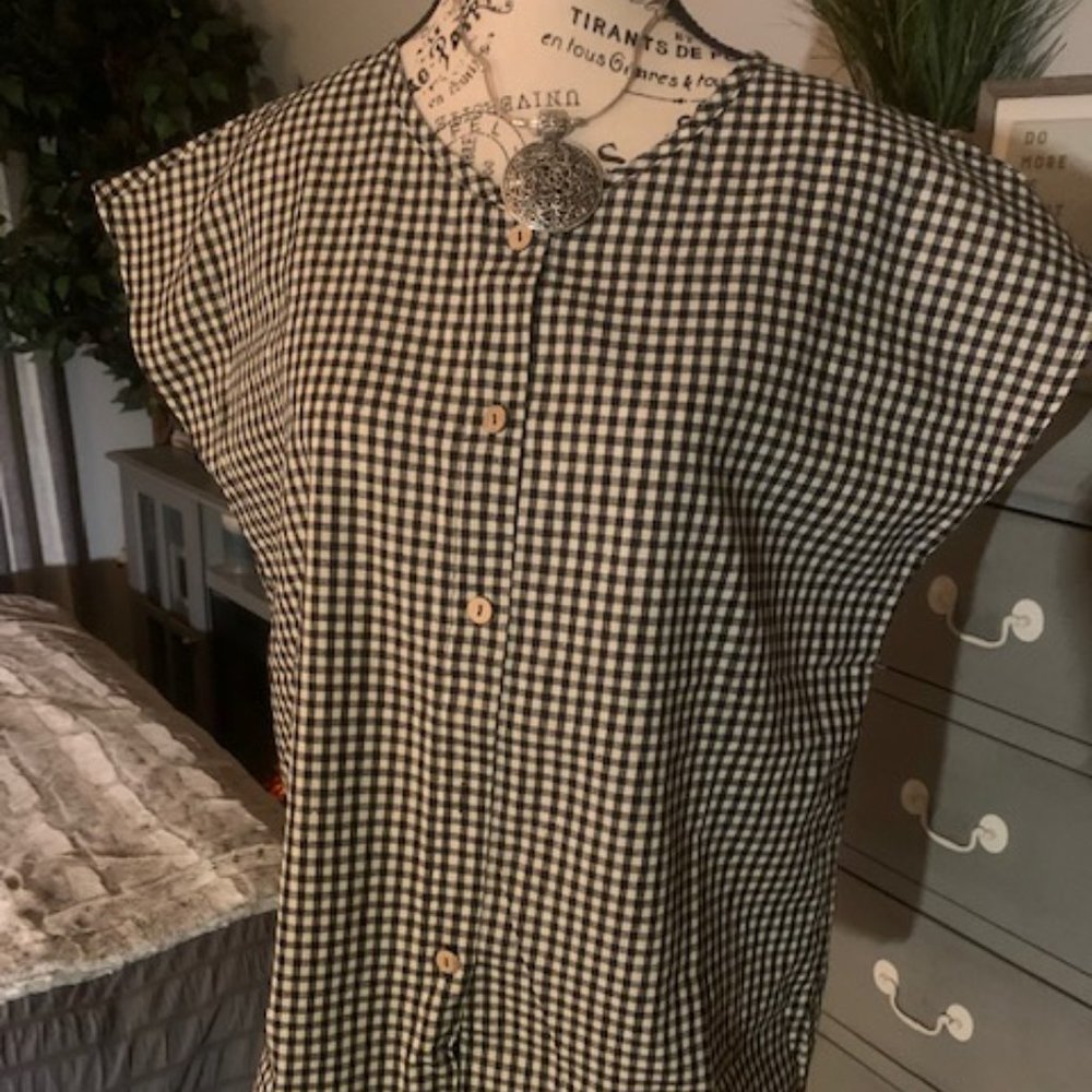 Gingham Button Down Top